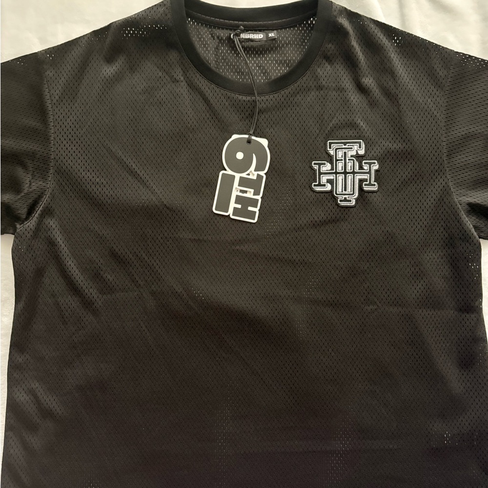 6THNBRHD Scrimmage Mesh Tee XL Black Streetwear Gorpcore Y2K